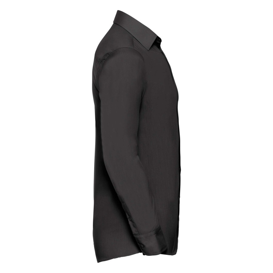 RUSSELL men's LS Po-Ct Tail Pop Shirt