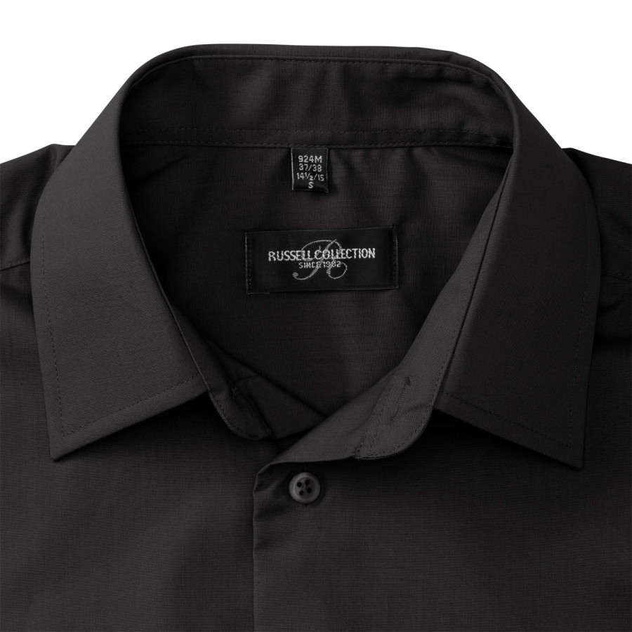 RUSSELL men's LS Po-Ct Tail Pop Shirt
