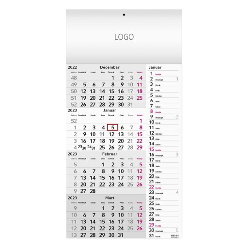 POSLOVNI 79, zidni kalendar, 12 listova, format 31x46 cm