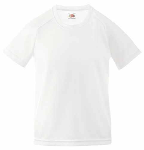 Fruit of the Loom, Performance, Men's Kids Sports T-shirt, White, 5-6