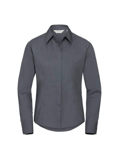 RUSSELL women's LS Pol-Cot Fit Ppln Shirt