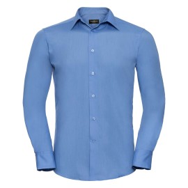 RUSSELL men's LS Po-Ct Tail Pop Shirt