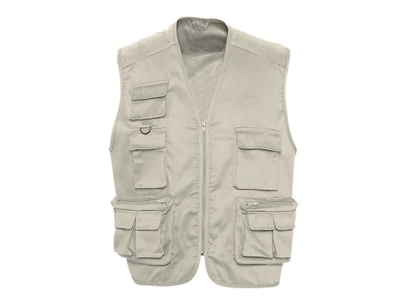 SHOOTER, multi-purpose vest with pockets, beige