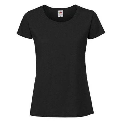 Fruit of the Loom, Ladies Iconic Ringspun Premium T, ženska majica kratkih rukava, crna, S