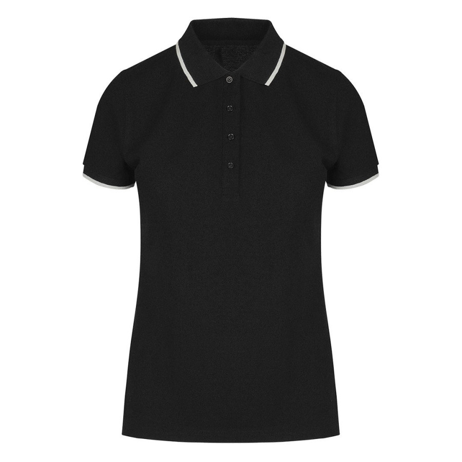 ATLANTIC LADY, women's polo shirt, 190 g/m2, black