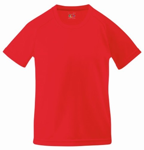 Fruit of the Loom, Performance, Men's Sports Short Sleeve T-Shirt, Red, 3-4
