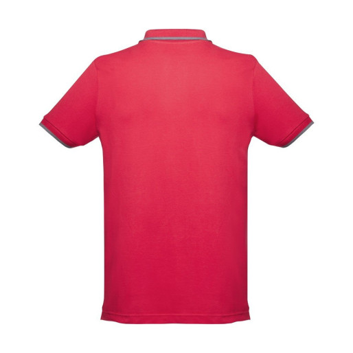 THC ROME. Muška slim polo majica, crvena/siva