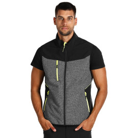 PANTHER GREY VEST, softshell bodywarmer, neon yellow