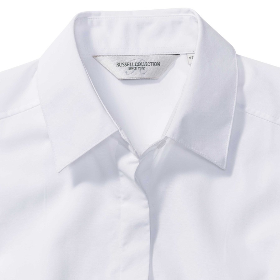 RUSSELL women's SS Pol-Cot Fit Ppln Shirt