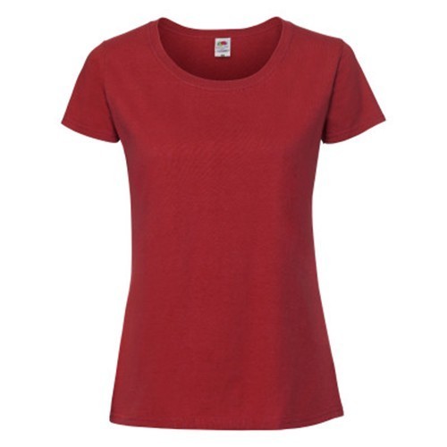 Fruit of the Loom, Ladies Iconic Ringspun Premium T, ženska majica kratkih rukava, crvena, S