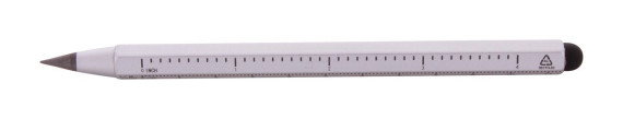 Ruloid inkless pen with ruler