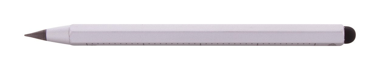 Ruloid inkless pen with ruler