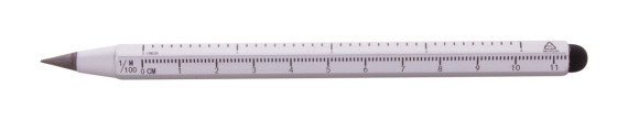 Ruloid inkless pen with ruler