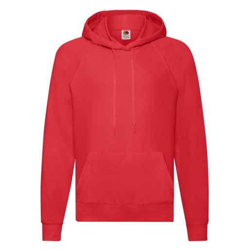 Fruit of the Loom, Lightweight Hooded Sweat, Men's Hooded Hoodie, Red, M