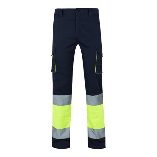 VL ZEUS LARGE. Two-tone, multi-pocket stretch trousers (240g/m²), in cotton (46%), EME (38%) and polyester (16%)