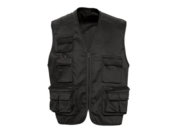 SHOOTER, multi-purpose vest with pockets, black