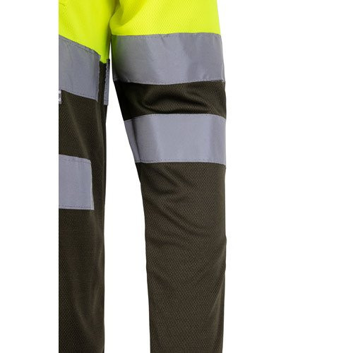 VL VULCAN LARGE. Bird-eye dvobojna polo majica (160g/m²) sa dugim rukavima, od poliestera (100%)