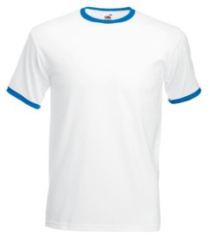 Fruit of the Loom, Valueweight Ringer T, men's double-breasted cotton T-shirt