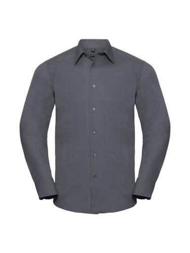 RUSSELL men's LS Po-Ct Tail Pop Shirt