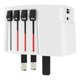WORLD USB CHARGER AC 45PD, putni multiadapter 45 w, beli