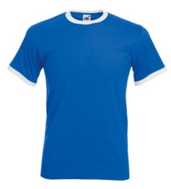 Fruit of the Loom, Valueweight Ringer T, men's double-breasted cotton T-shirt