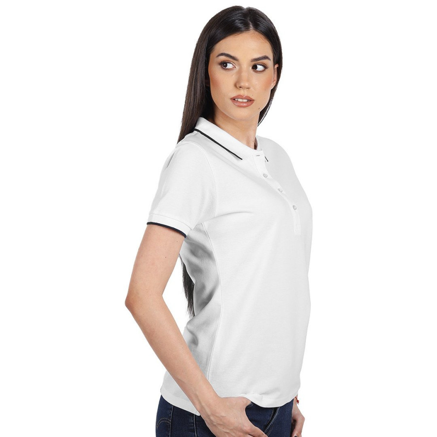 ATLANTIC LADY, women's polo shirt, 190 g/m2, white