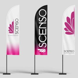 Beach flag 260 mobilna zastava Shark, visina konstrukcije 260 cm, dimenzije zastave 60 x 220 cm