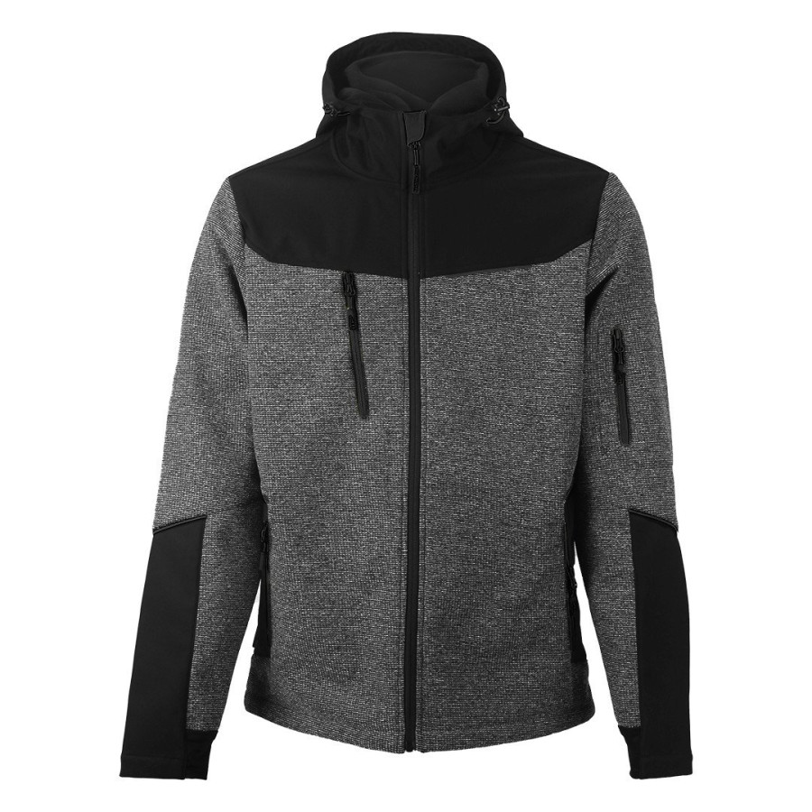 PANTHER GREY JACKET, softshell jakna sa kapuljačom, crna