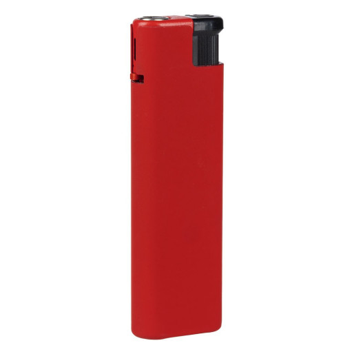 IGNIS SOFT, plastic electronic lighter in metal case, with turbo flame, red