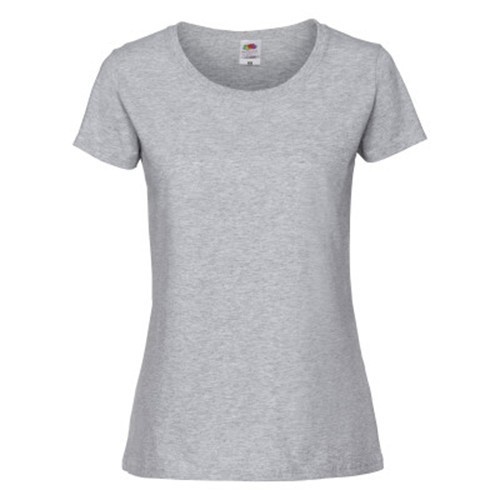 Fruit of the Loom, Ladies Iconic Ringspun Premium T, Women's T-shirt, Ash Gray, S