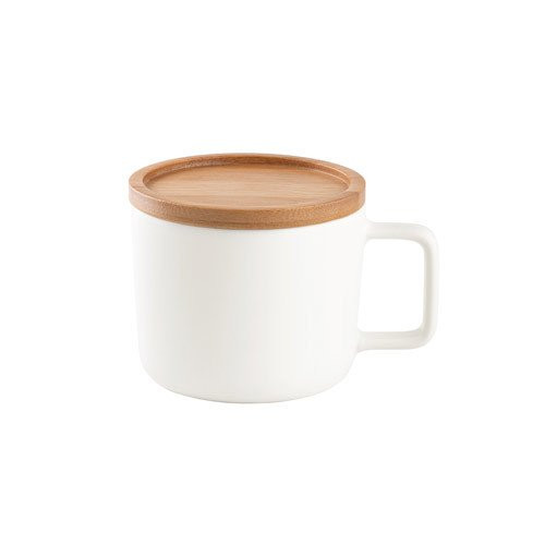 FANGIO. Keramička šolja od 250 ml sa poklopcem i bambusovom bazom