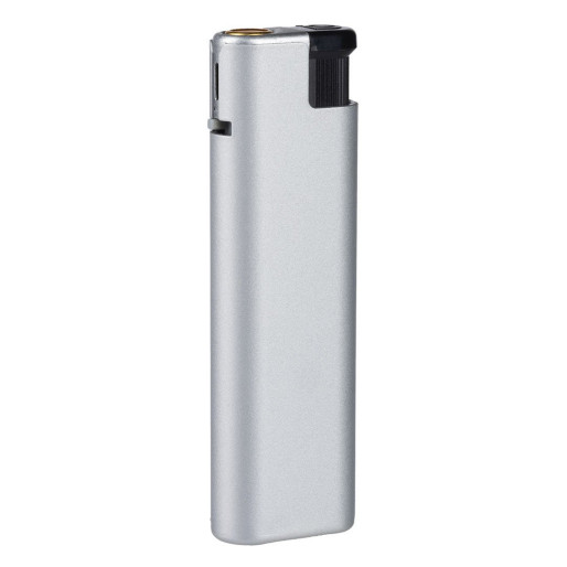 IGNIS SOFT, plastic electronic lighter in metal case, with turbo flame, silver