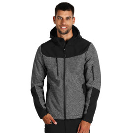 PANTHER GREY JACKET, softshell hooded jacket, black
