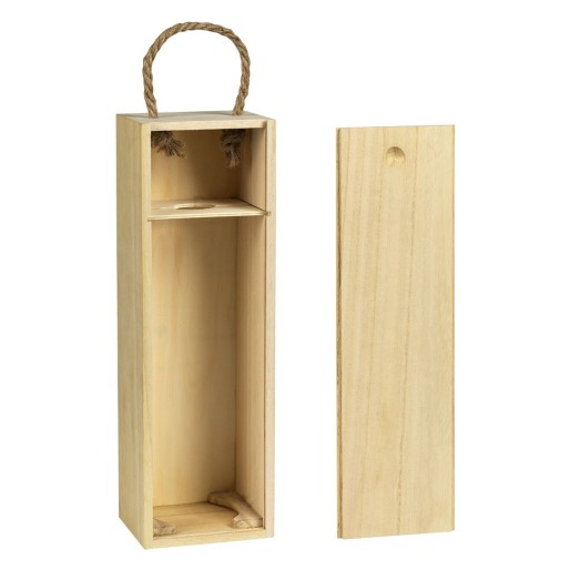 BORDO, wooden single bottle gift box, beige