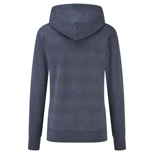 Fruit of the Loom, LADIES CLASSIC HOODED SWEAT, ženski duks sa kapuljačom, retro melirana teget