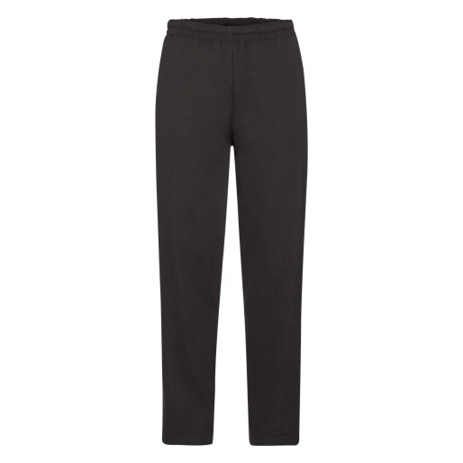 Fruit of the Loom, Classic Open Hem Jog Pants, Flat Tracksuit, Black, M