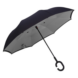 PAMPAS, reversible umbrella with manual opening, gray