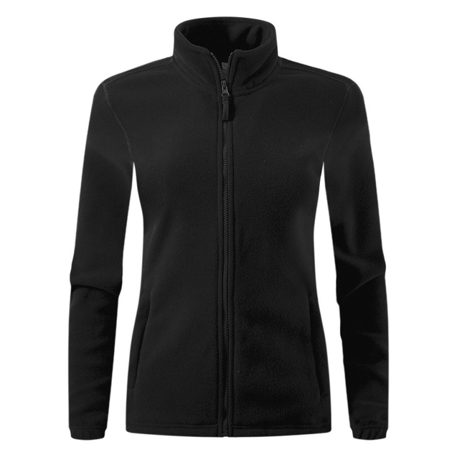 POLARIS LADY, women's polar fleece jacket/sweatshirt, black