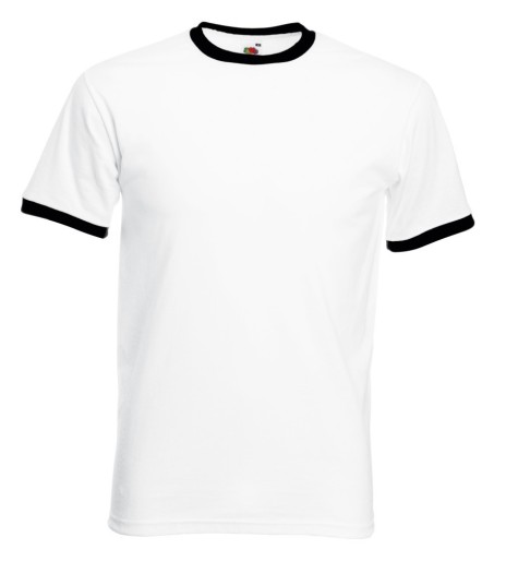 Fruit of the Loom, Valueweight Ringer T, men's double-breasted cotton T-shirt