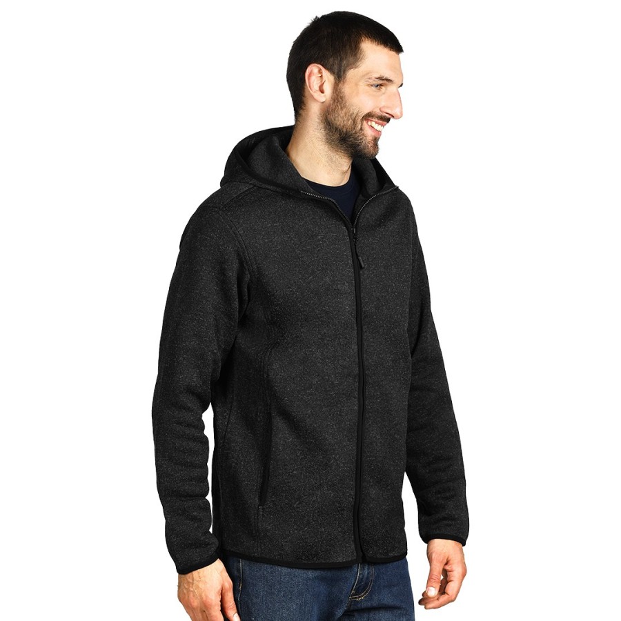 JOKER, unisex mčlange hooded sweatshirt, black