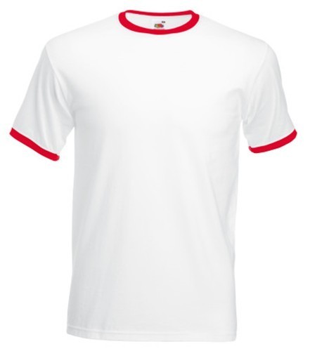Fruit of the Loom, Valueweight Ringer T, men's double-breasted cotton T-shirt
