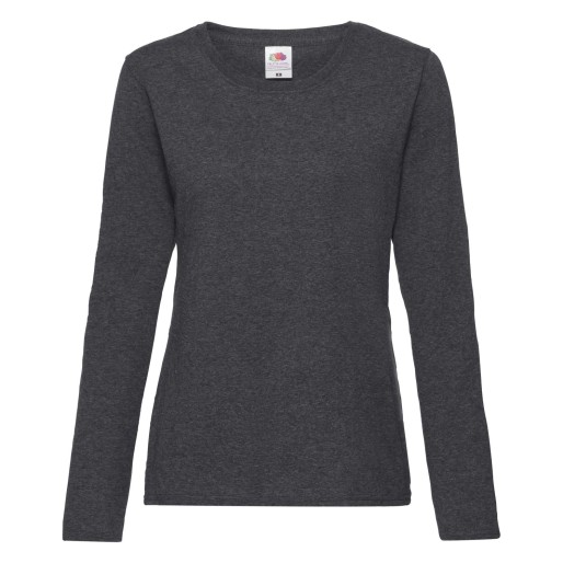 Fruit of the Loom, Ladies Valueweight Long sleeve T, ženska majica dugih rukava,tamno pepeljasto sivo ,M