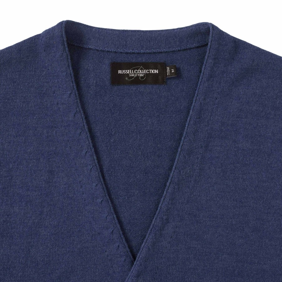 RUSSELL muški štrikani džemper bez rukava, sa dugmadima