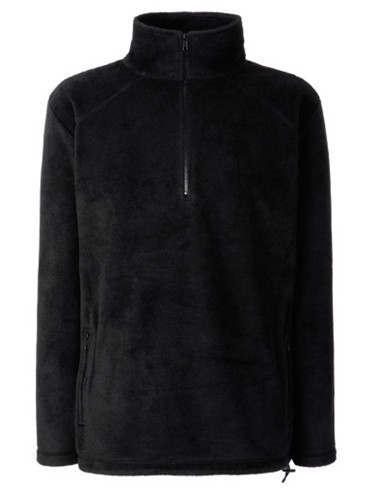 Fruit of the Loom, Half Zip Fleece, muški duks na polu-zakopčavanje, crna, 2XL