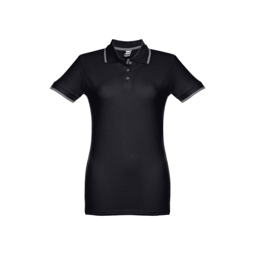 THC ROME WOMEN. Ženska slim polo majica , crna/ siva