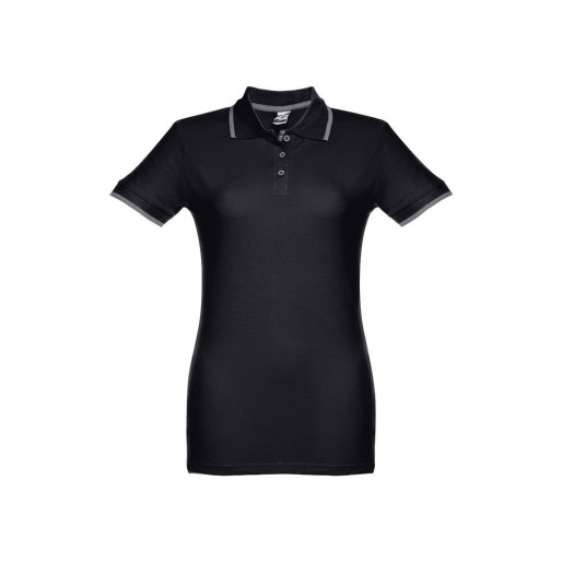 THC ROME WOMEN. Ženska slim polo majica , crna/ siva