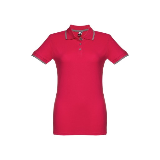 THC ROME WOMEN. Ženska slim polo majica, crvena/siva