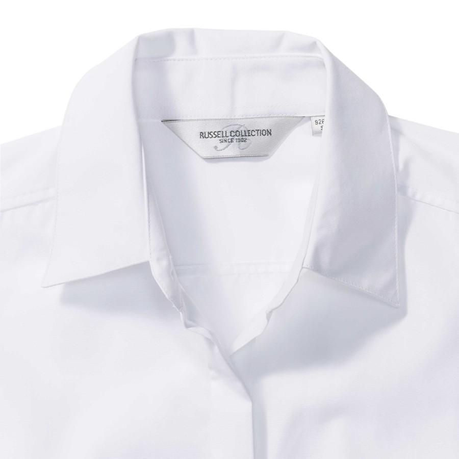 RUSSELL Women's 3 / 4slv Pol-Cot Fit Ppln Shirt