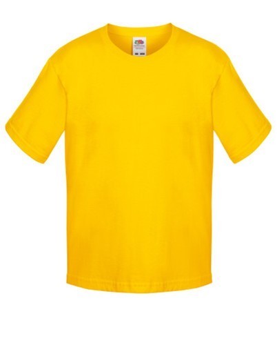 Fruit of the Loom, Sofspun, Men's Children's Cotton T-shirt, Sunflower Yellow, 12-13