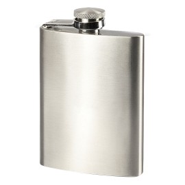 BRANDY 4, stainless steel flask, 115 ml, silver